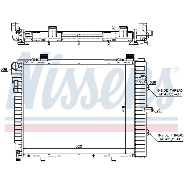 Nissen Nissens Radiator, 62712A 62712A - main